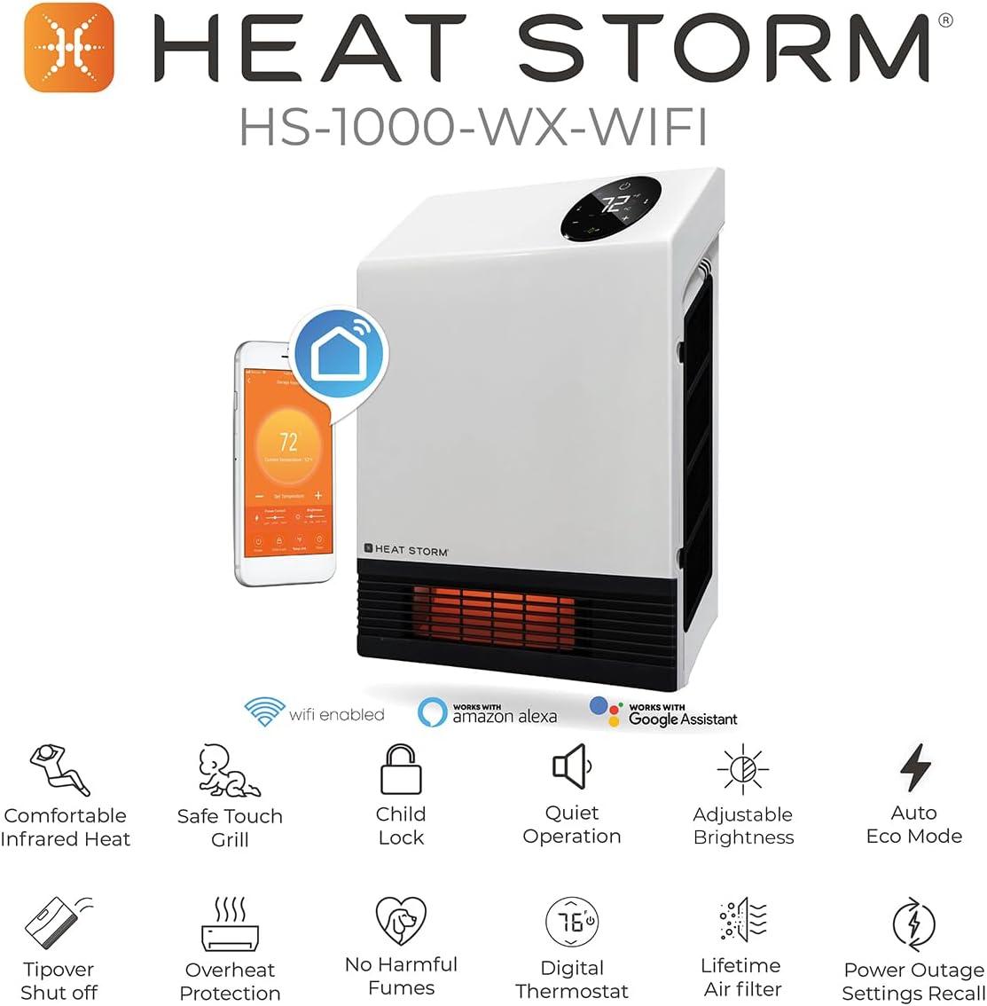 image:imageHeat Storm HS1000WXWIFI Infrared WiFi Heater 1000 WattWifi