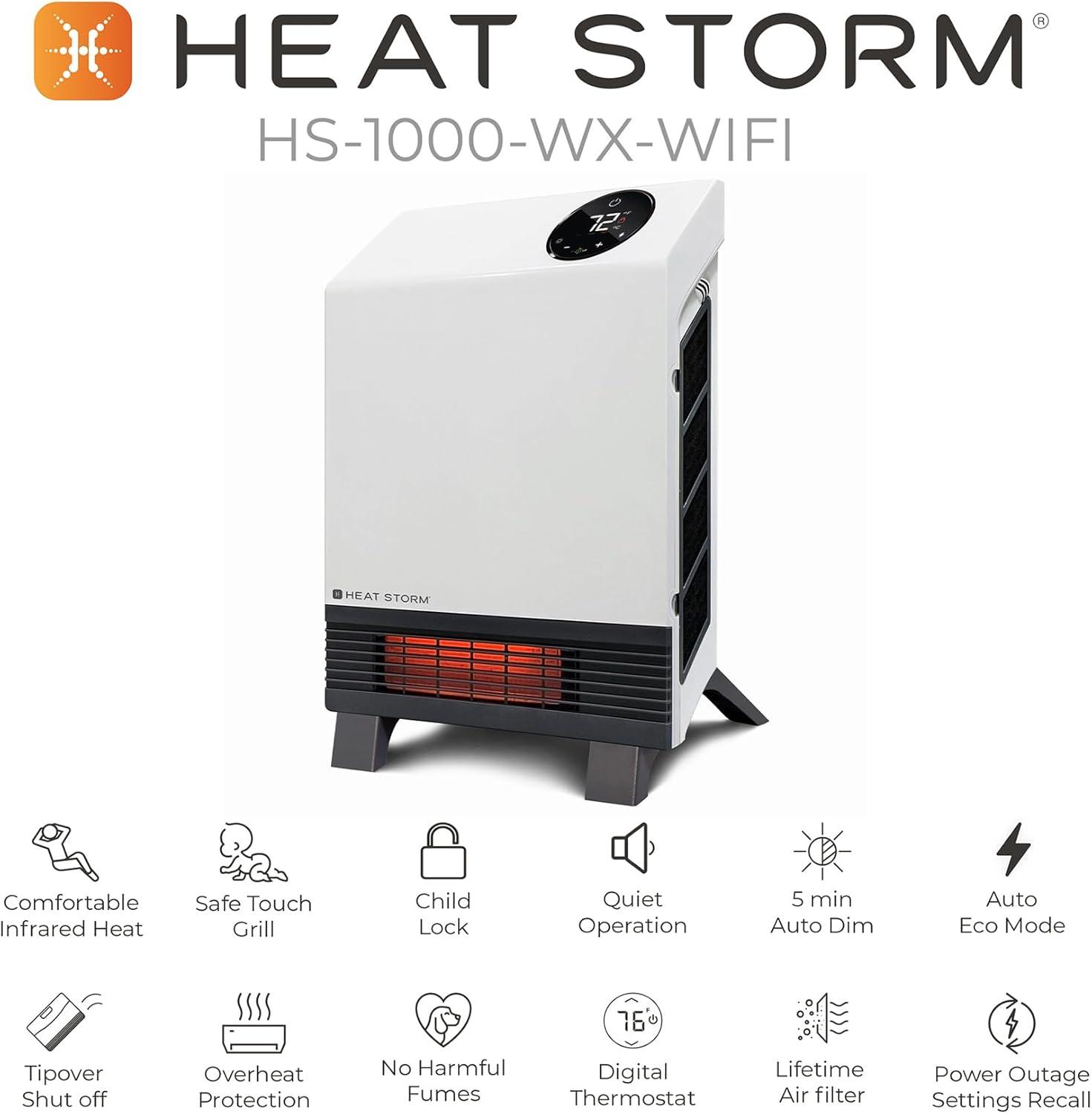 image:imageHeat Storm HS1000WXWIFI Infrared WiFi Heater 1000 WattWith Feet