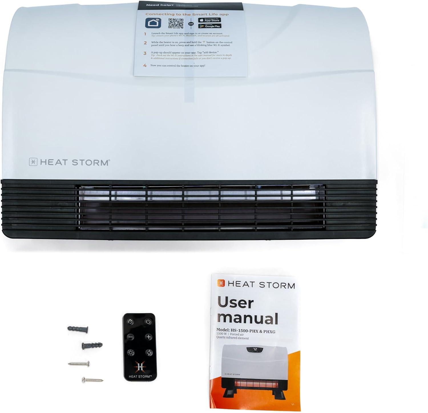 image:imageHeat Storm HS1500PHXWIFI Infrared Heater Wifi Wall MountedWhite