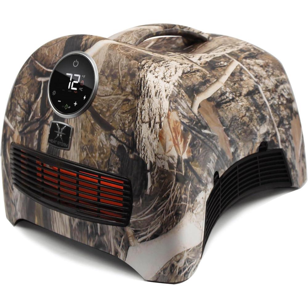 image:imageHeat Storm Mojave Indoor Ultra Lightweight Portable Infrared Space Heater  1500 Watts  Built in Thermostat amp Overheat Sensor  Remote ControlSahara Camo