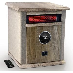 Heat Storm Portable Electric Space Heater, 1500-Watt Cabinet Infrared Quartz Element Heater With Digital Thermostat, Remote Control, washable Filter Modern Design (Beige), 17x14x12 in(Beige)
