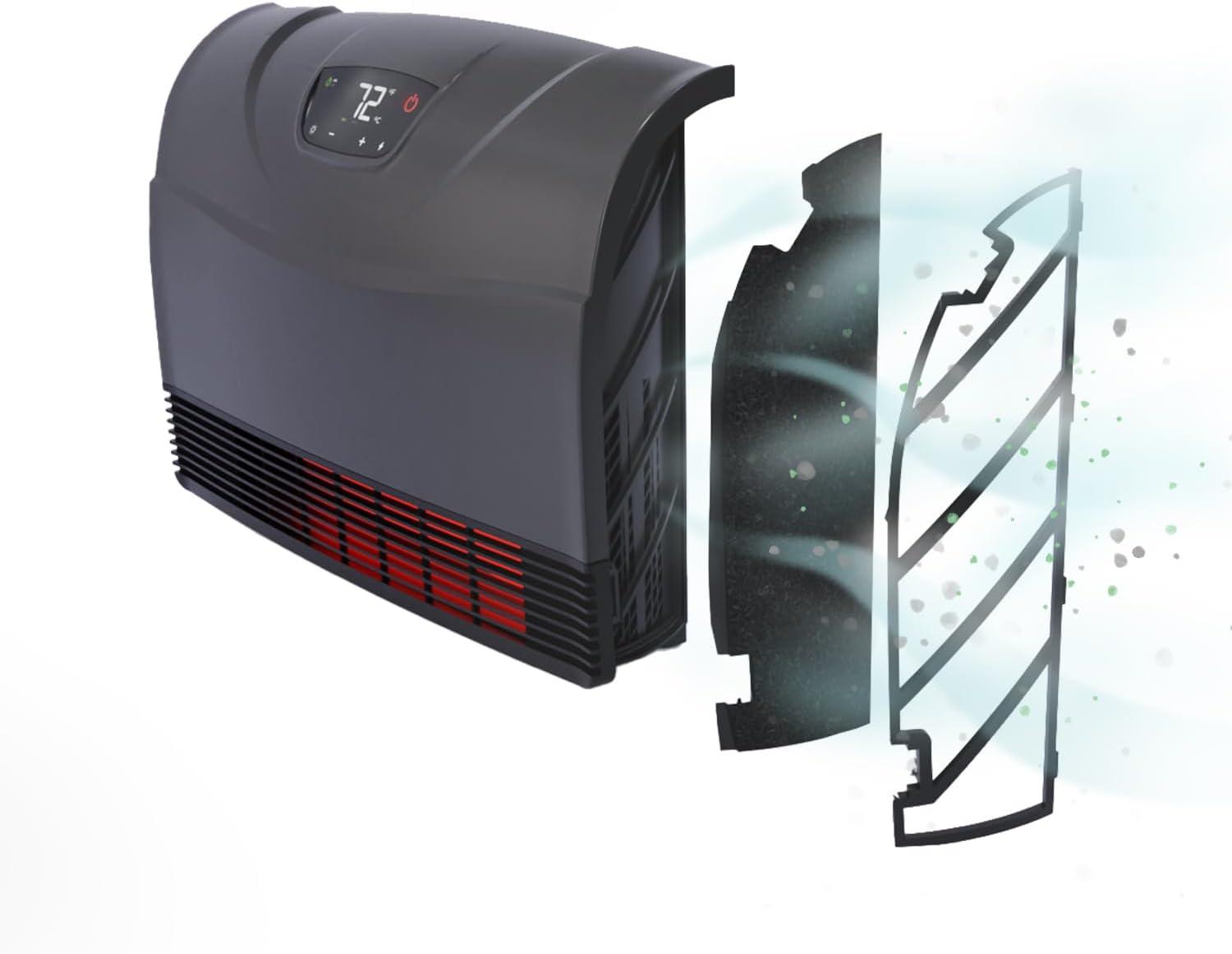 image:imageHeat Storm Phoenix HS1500PHX Infrared Space Heater with Attachable Feet Remote Control Energy Efficient7501500 Watts Gray Floor or WallGray