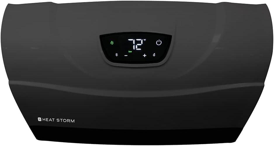 image:imageHeat Storm Phoenix HS1500PHX Infrared Space Heater with Attachable Feet Remote Control Energy Efficient7501500 Watts Gray Floor or WallGray