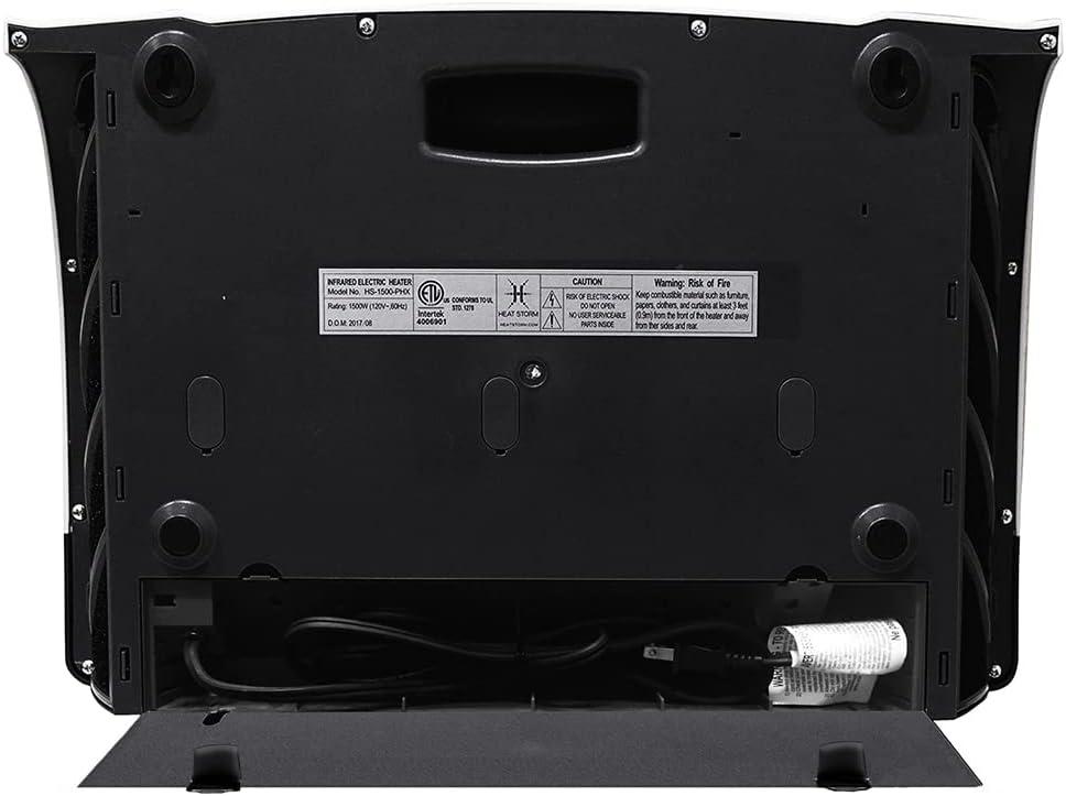 image:imageHeat Storm Phoenix HS1500PHX Infrared Space Heater with Attachable Feet Remote Control Energy Efficient7501500 Watts Gray Floor or WallGray