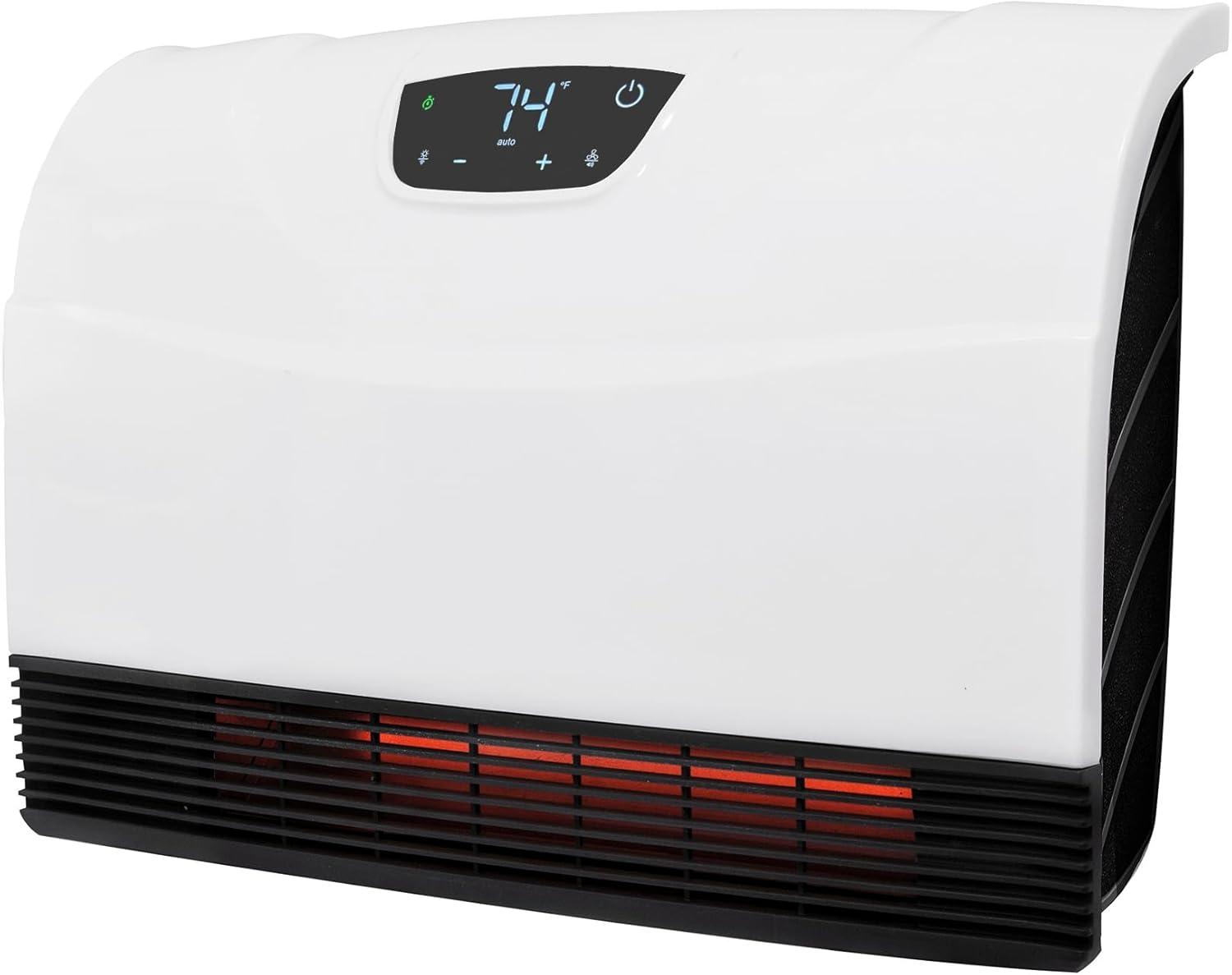 image:imageHeat Storm Phoenix HS1500PHX Infrared Space Heater with Attachable Feet Remote Control Energy Efficient7501500 Watts Gray Floor or WallWhite