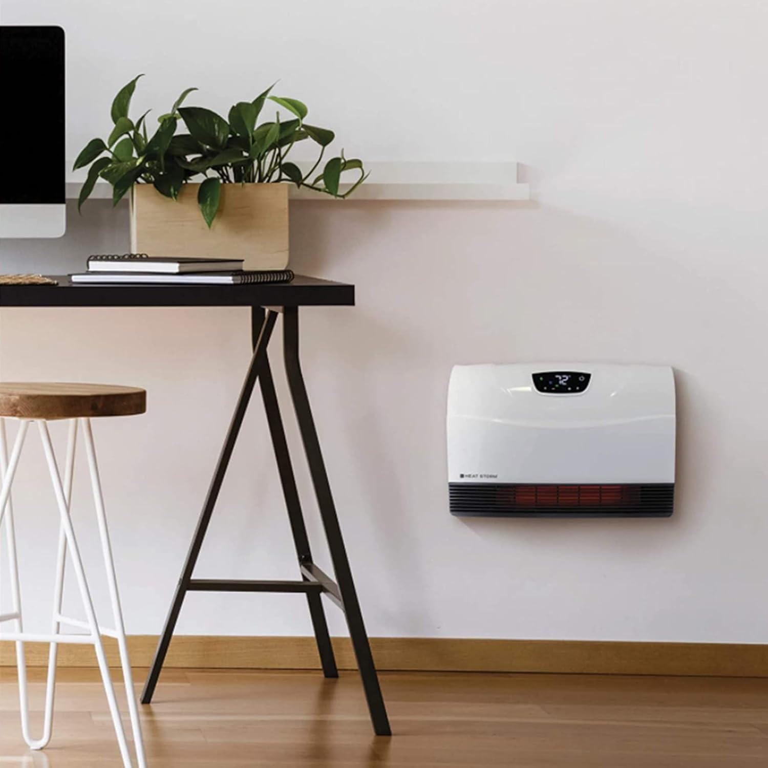 image:imageHeat Storm Phoenix HS1500PHX Infrared Space Heater with Attachable Feet Remote Control Energy Efficient7501500 Watts Gray Floor or WallWhite