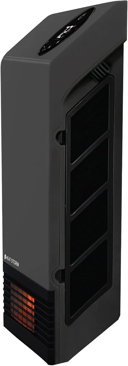 image:imageHeat Storm Wall Gray HS1000WX Deluxe Indoor Infrared Space Saving1000 WattsRemote ControlHome amp Office HeaterSafe to Touch Grill 13x4x17Gray