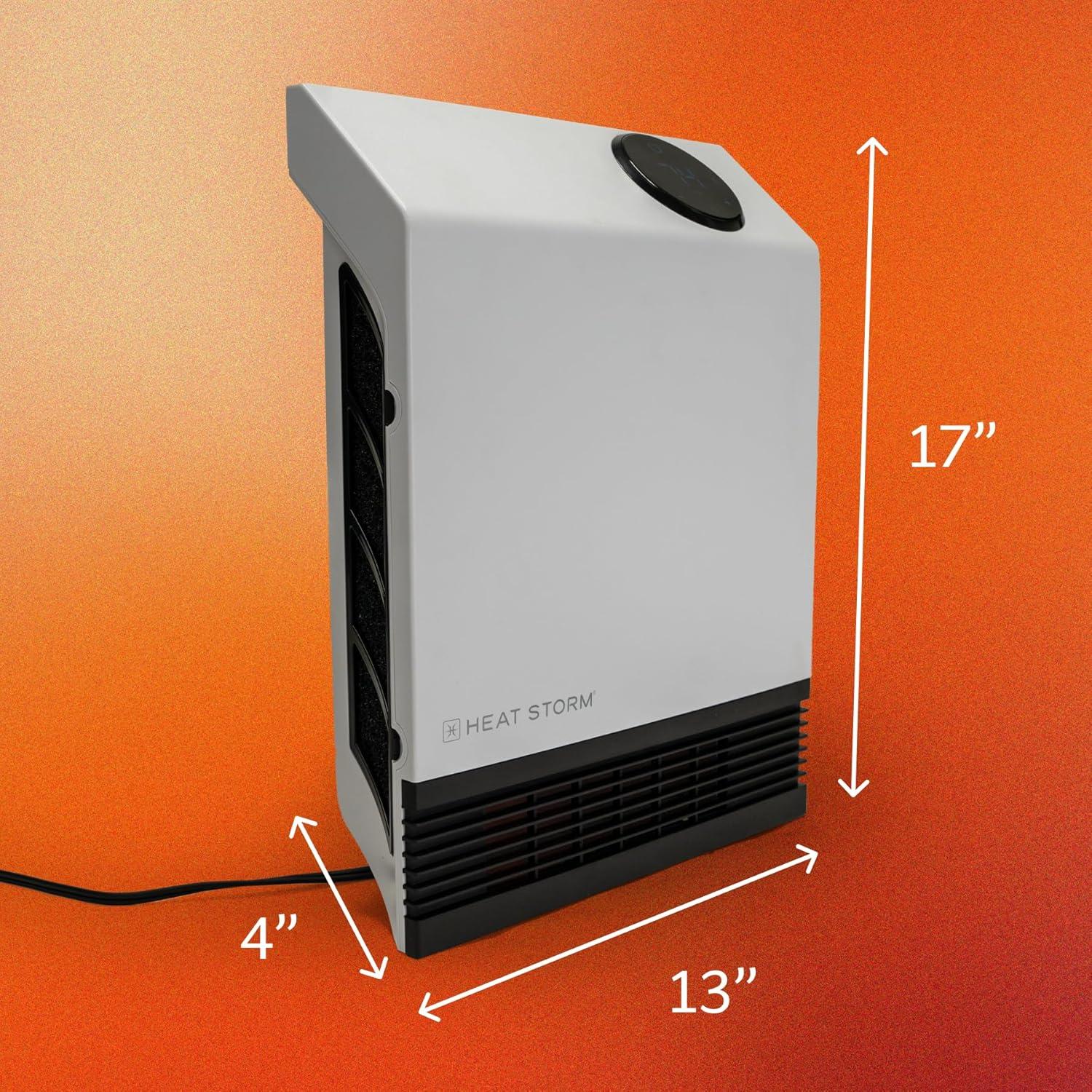image:imageHeat Storm Wall Gray HS1000WX Deluxe Indoor Infrared Space Saving1000 WattsRemote ControlHome amp Office HeaterSafe to Touch Grill 13x4x17White