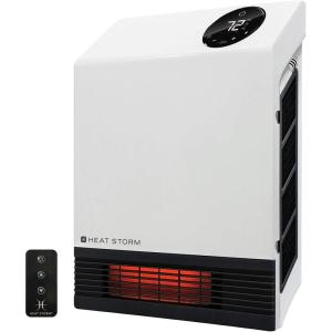 Heat Storm Wall Gray HS-1000-WX Deluxe Indoor Infrared Space Saving-1000 Watts-Remote Control-Home & Office Heater-Safe to Touch Grill, 13x4x17(White)
